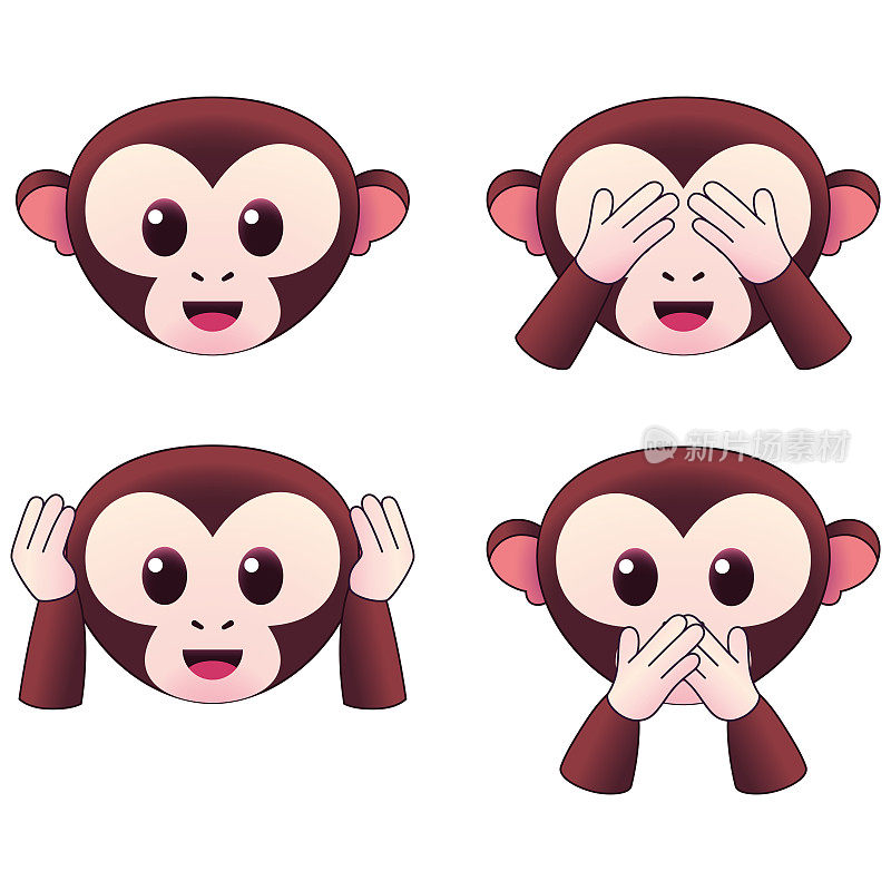 孤立set face emoji
